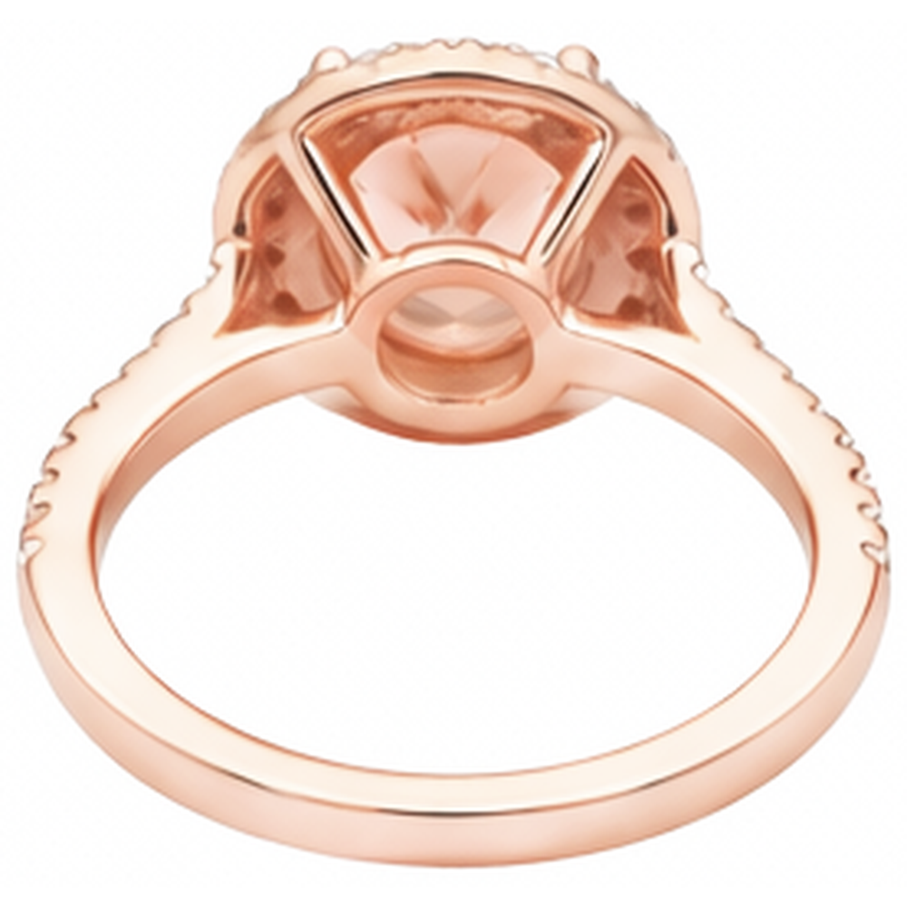 natural round morganite 27.50ct ring on white background