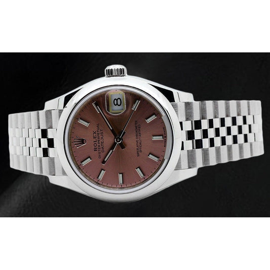 278240 Rolex Date-just 31mm Salmon Luminous Dial Steel Ladies Watch