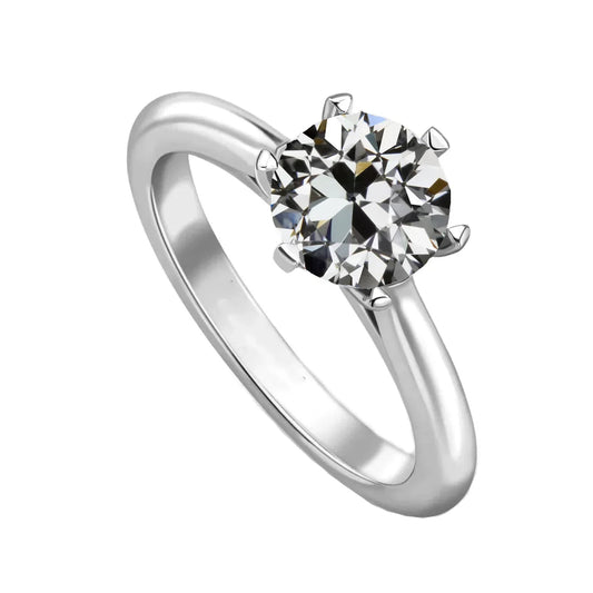 Earth-Mined Fine Diamond Single Stone Ring 2 ct 14K White Gold – main view