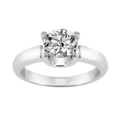 2 Carat Oval Cut Real Diamond Solitaire Engagement Ring