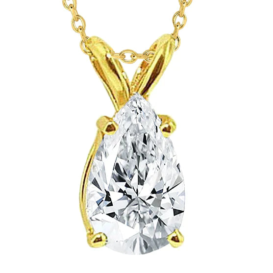 2 Carat Pear Diamond Solitaire Pendant