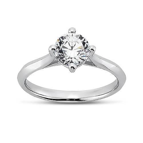 2 Carat Prong Setting Round Brilliant Real Diamond Solitaire Ring