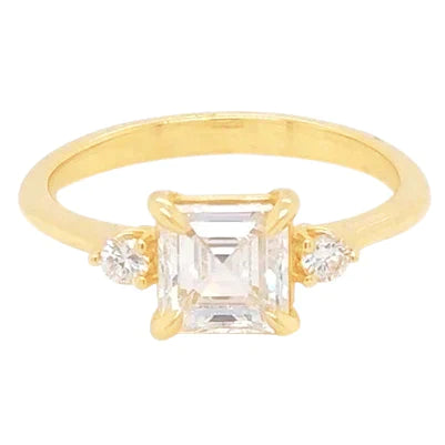 2 Carat Real Asscher Diamond Anniversary Ring