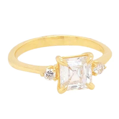 2 Carat Real Asscher Diamond Anniversary Ring