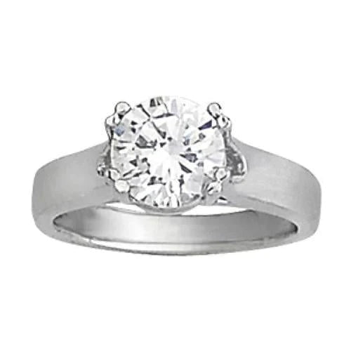 2 Carat Real Diamond Solitaire Engagement Ring Jewelry