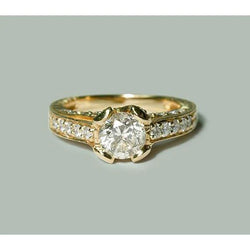 2 Carat Real Diamonds Jewelry Engagement Ring Yellow Gold