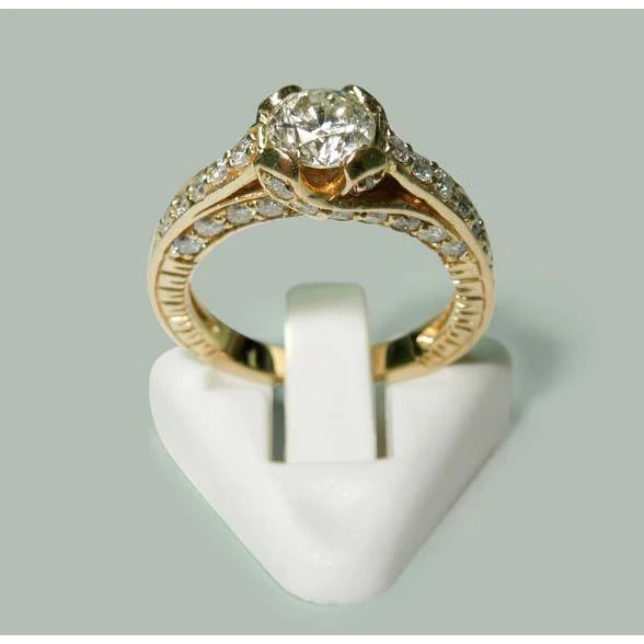 2 Carat Real Diamonds Jewelry Engagement Ring Yellow Gold