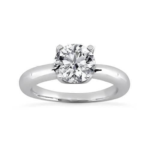 2 Carat Round Genuine Diamond Solitaire Ring White Gold 14K