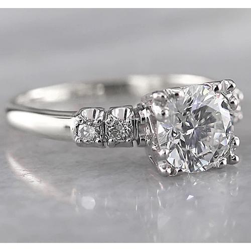 2 Carat Round Real Diamond Engagement Ring 14K