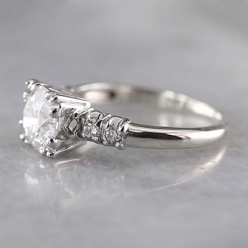 2 Carat Round Real Diamond Ring White Gold 14K