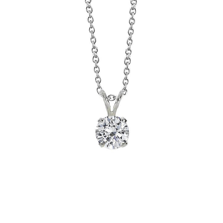 2 Carat Round Solitaire Real Diamond Pendant White Gold Jeweley New - Pendant-harrychadent.ca