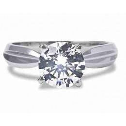 2 Carat Solitaire Prong Set Genuine Diamond Wedding Ring