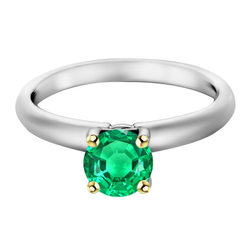 Comfort Fit Gemstone Ring – Colombian Emerald 2 ct 14 Karat Two