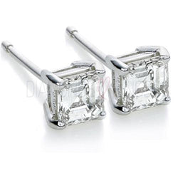 2 Carats Asscher Natural Earth Mined Diamond Stud Women Earring