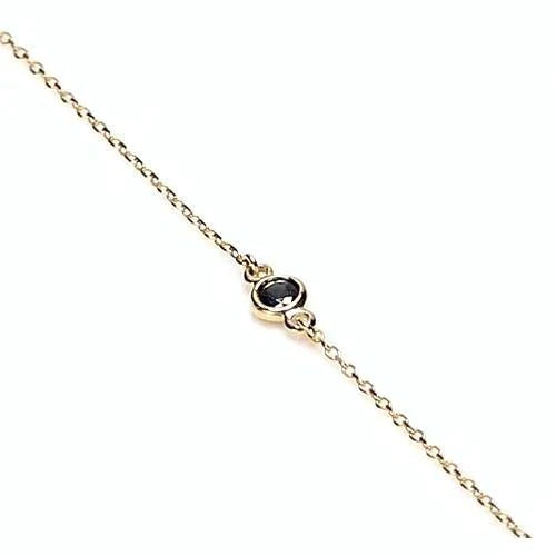 2 Carats Black Real Diamond Bezel Set Bracelet Yellow Gold 14K