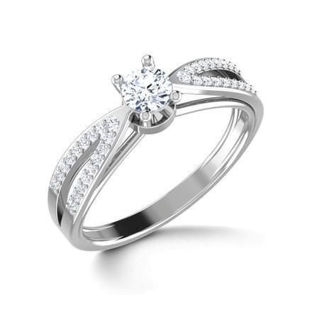 2 Carats Brilliant Cut Genuine Diamond Solitaire Ring With Accents