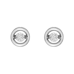 2 Carats Circle Style Studs Earring Round Cut Real Diamonds