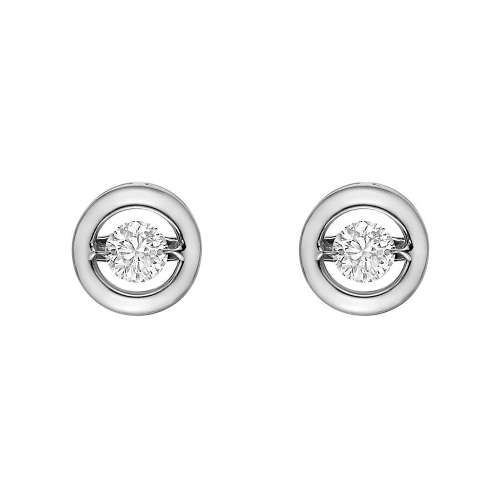 2 Carats Circle Style Studs Earring Round Cut Real Diamonds