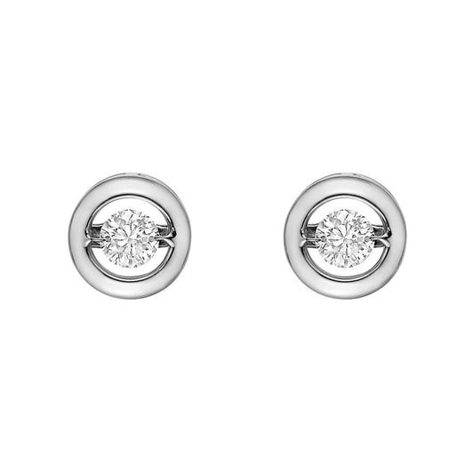 2 Carats Circle Style Studs Earring Round Cut Real Diamonds
