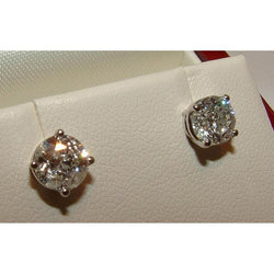 2 Carats G Vs1 Real Diamond Studs Earrings Screwback White Gold