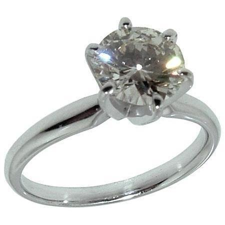 2 Carats Genuine Diamond Solitaire Engagement Ring Prong Setting