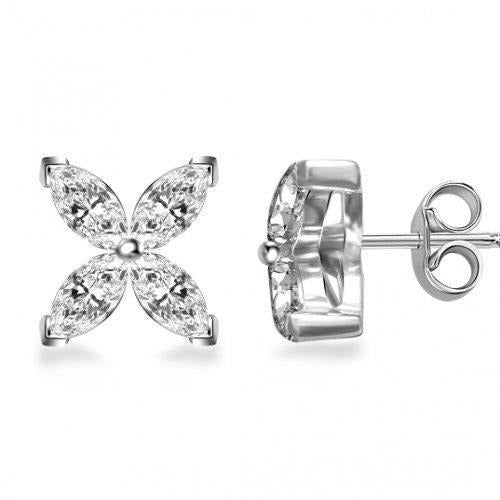 2 Carats Natural Diamond Studs Earring White Gold 14K