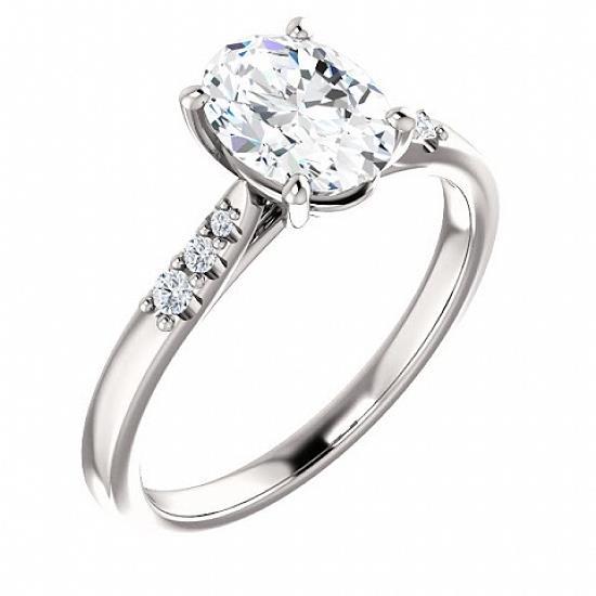 2 Carats Oval Natural Diamond Wedding Anniversary Ring 14K