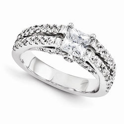 2 Carats Princess Cut Natural Diamond Engagement Ring White Gold 14K Jewelry