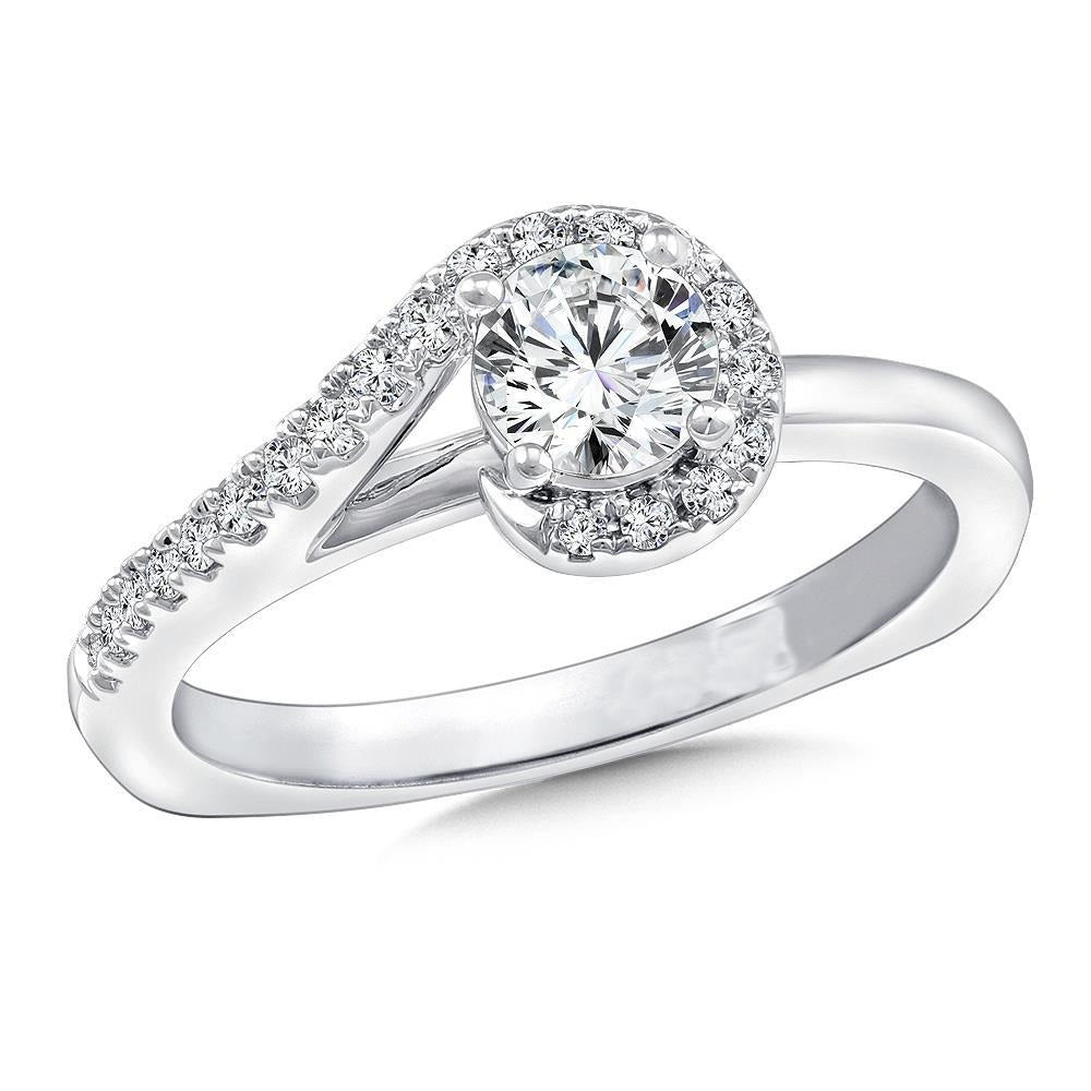 2 Carats Real Diamond Engagement Ring White Gold 14K - Halo Ring-harrychadent.ca