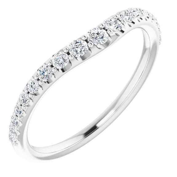 2 Carats Real Diamond Round Engagement Band New White Gold 14K