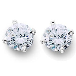 2 Carats Round Cut Real Diamond Stud Women Earring Jewelry