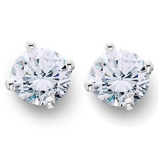 2 Carats Round Cut Real Diamond Stud Women Earring Jewelry