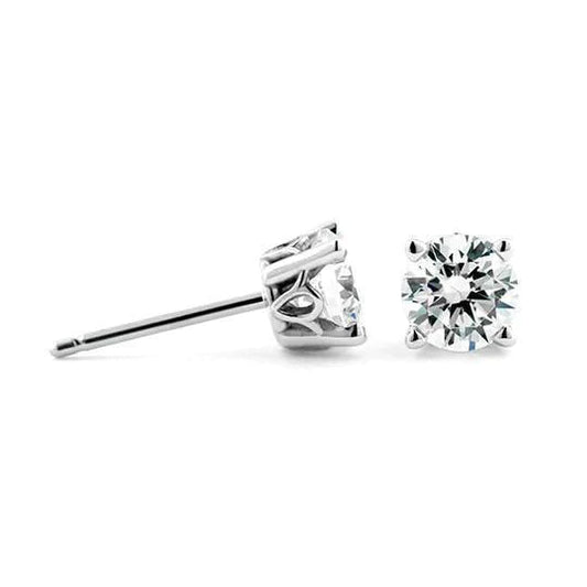 2 Carats Round D Vvs1 Real Diamond Women Stud Diamond Earrings 14K