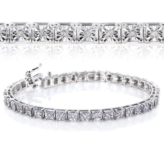 2 Carats Round Genuine Diamonds Ladies Tennis Bracelet