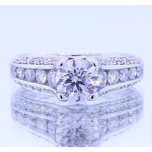 2 Carats Round Real Diamond Engagement Ring With Accents New