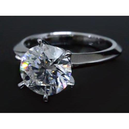 2 Carats Round Real Diamond Solitaire Engagement Ring