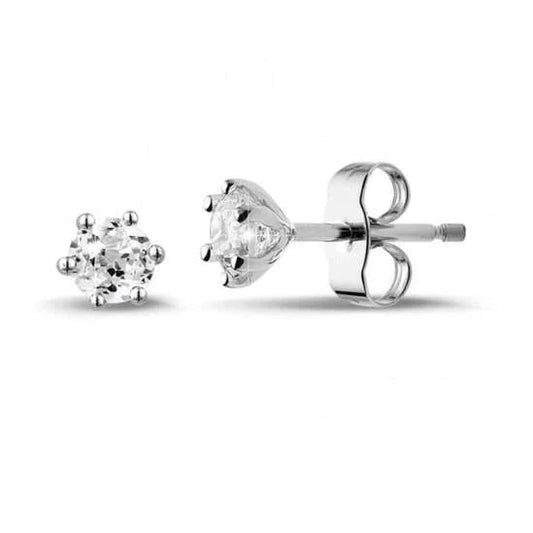 2 Ct. Crown Setting Real Diamond Ladies Studs Earrings White Gold 14K