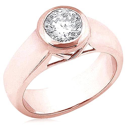 2 Ct. Real Diamond Solitaire Rose Gold Ring Jewelry New