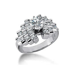 2 Ct. Real Diamonds Engagement Ring White Gold 14K Prong Setting