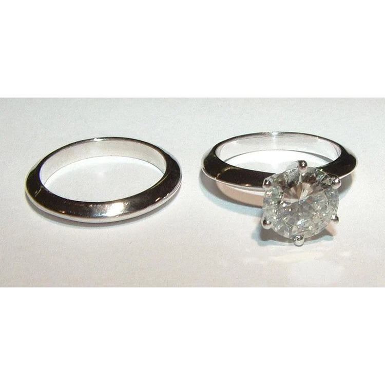 2 Ct. Round Genuine Diamond Solitaire Engagement Ring White Gold 14K