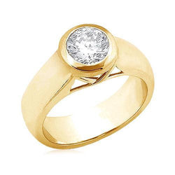 2 Ct. Round Genuine Diamond Solitaire Yellow Gold Ring New