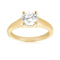 2 Ct. Round Natural Diamond Solitaire Ring Yellow Gold New