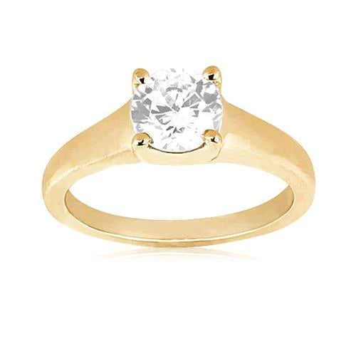 2 Ct. Round Natural Diamond Solitaire Ring Yellow Gold New