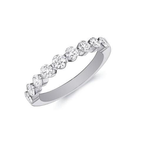 2 Ct Brilliant Cut Real Diamond Wedding Band 14K White Gold