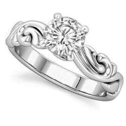 2 Ct Filigree Style Solitaire Real Diamond Anniversary Ring