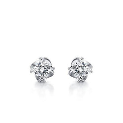 2 Ct Gorgeous Genuine Round Cut Diamonds Lady Studs Earrings White Gold