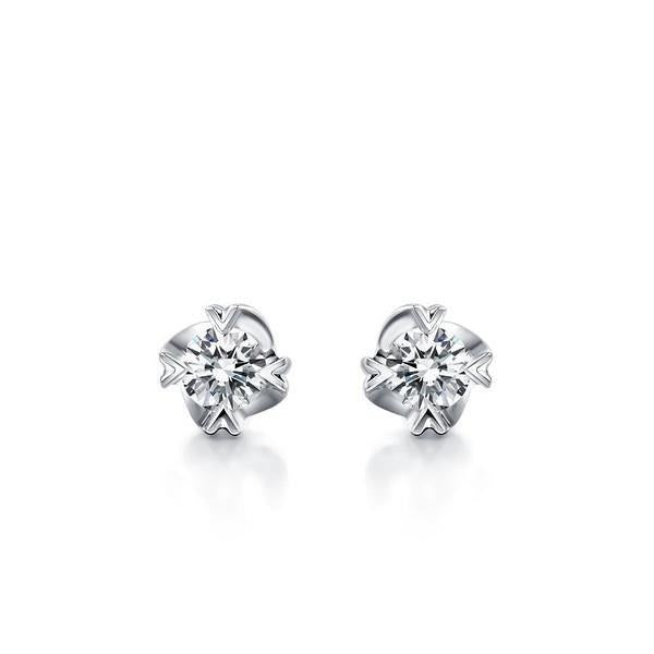 2 Ct Gorgeous Genuine Round Cut Diamonds Lady Studs Earrings White Gold - Stud Earrings-harrychadent.ca