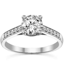 2 Ct Natural Diamond Wedding Ring Women Jewelry White Gold 14K