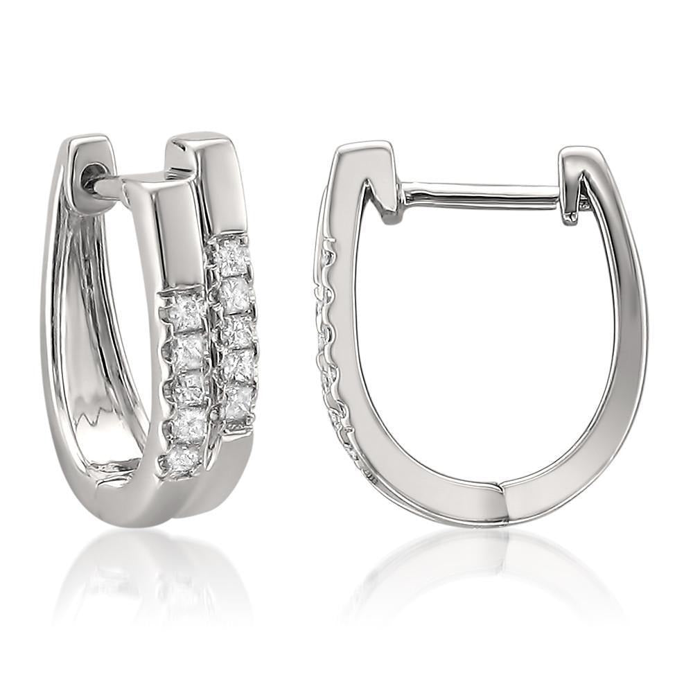 2 Ct Prong Set Genuine Round Cut Diamond Hoop Earring