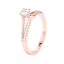 2 Ct Real Round Brilliant Cut Diamond Anniversary Ring Rose Gold 14K